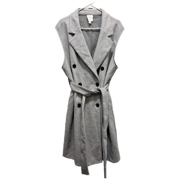 Joie Gray Sleeveless Pea Coat - Picture 1 of 8